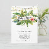 熱帯ジャングルライトベビーシャワー招待 招待状 (スタンド正面)