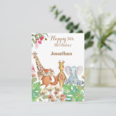 熱帯ジャングルワイルドワンサファリ誕生日カード (スタンド正面)