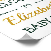 熱帯ジャングル動物の赤ちゃんシャワーへようこそ ポスター (角)