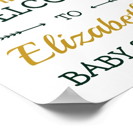 熱帯ジャングル動物の赤ちゃんシャワーへようこそ ポスター (角)