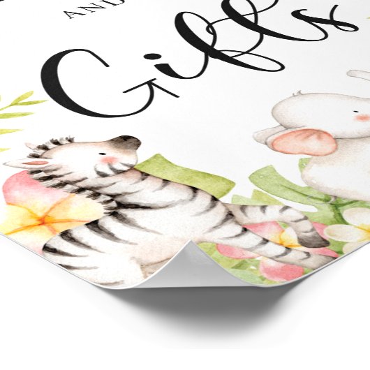 熱帯ジャングル動物の野生のカードとギフトサイン ポスター (角)