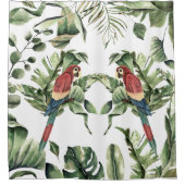 熱帯ジャングル植物性マコーオウム シャワーカーテン (正面)