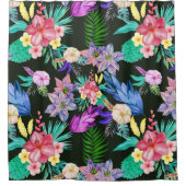 熱帯ジャングル植物 シャワーカーテン (正面)