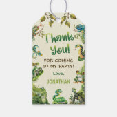 熱帯ジャングル爬虫類子供の誕生日パーティー ギフトタグ (正面)