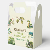 熱帯ジャングル爬虫類子供の誕生日パーティー フェイバーボックス (オープン)