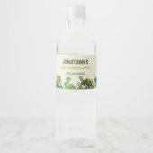 熱帯ジャングル爬虫類子供の誕生日パーティー ペットボトルラベル (正面)