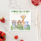 熱帯ジャングル産のベビーアニマル スタンダードカクテルナプキン (インサイチュ)