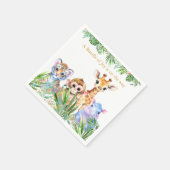 熱帯ジャングル産のベビーアニマル スタンダードカクテルナプキン (角)