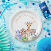 熱帯ジャングル産のベビーアニマル ペーパープレート (パーティー)