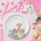 熱帯ジャングル産のベビーアニマル ペーパープレート (パーティー)