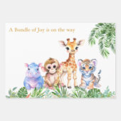 熱帯ジャングル産のベビーアニマル ラッピングペーパーシート (正面3)