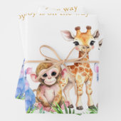 熱帯ジャングル産のベビーアニマル ラッピングペーパーシート (インサイチュ)