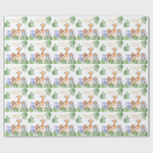 熱帯ジャングル産のベビーアニマル ラッピングペーパー (フラット)