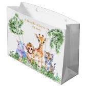 熱帯ジャングル産のベビーアニマル ラージペーパーバッグ (裏面アングル)