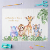 熱帯ジャングル産のベビーアニマル 薄葉紙 (クラフト)