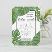 熱帯ジャングル白モダン葉樹群沿岸 招待状 (スタンド正面)