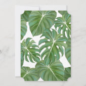 熱帯ジャングル白モダン葉樹群沿岸 招待状 (裏面)