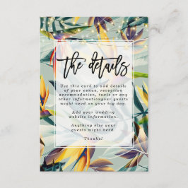 熱帯ジャングル結婚フローラ詳細情報 エンクロージャーカード