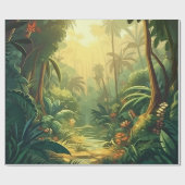 熱帯ジャングル緑豊かな外来植生自然計画 ラッピングペーパー (フラット)