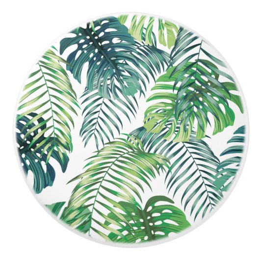 熱帯ジャングル葉のセラミックスノブ セラミックノブ (正面)