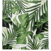 熱帯ジャングル葉のパターン#12 シャワーカーテン (正面)