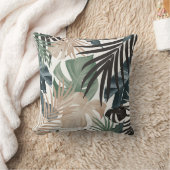 熱帯ジャングル葉のパターン#13 (紅葉) クッション (ブランケット)