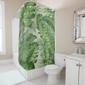 熱帯ジャングル葉のフローラ：シームレスな背景 シャワーカーテン (インサイチュ)