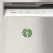 熱帯ジャングル葉のフローラ:シームレスな背景 マグネット (インサイチュ (食洗機))