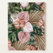 熱帯ジャングル葉の熱帯雨林の花 プランナー手帳 (裏面)