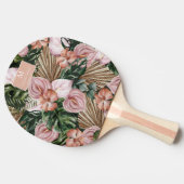 熱帯ジャングル葉の熱帯雨林の花 卓球ラケット (横)