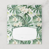 熱帯ジャングル葉の食べ物結婚又はエスコート プレイスカード (外部開封)