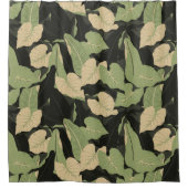 熱帯ジャングル葉 シャワーカーテン (正面)