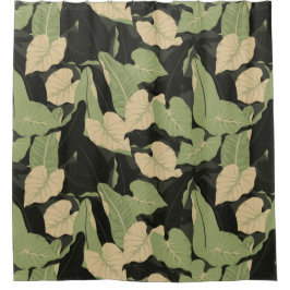 熱帯ジャングル葉 シャワーカーテン