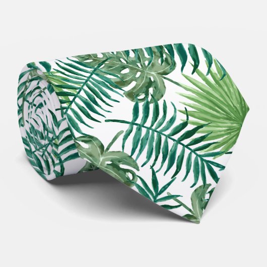 熱帯ジャングル葉 ネクタイ (ロール)