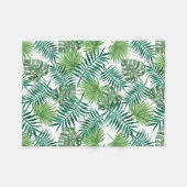 熱帯ジャングル葉 フリースブランケット (正面(横))