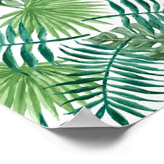 熱帯ジャングル葉 ポスター (角)