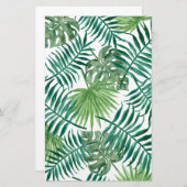 熱帯ジャングル葉 便箋 (正面/裏面)