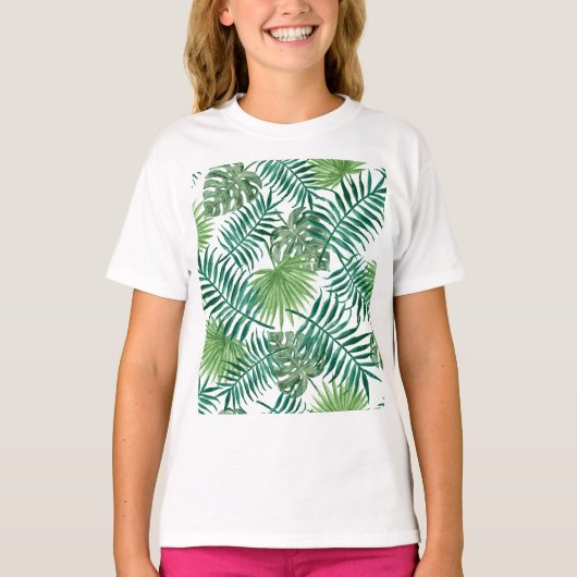 熱帯ジャングル葉 Tシャツ (正面)
