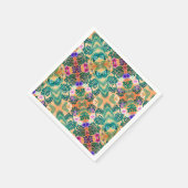 熱帯ジャング絵を描ル スタンダードカクテルナプキン (角)