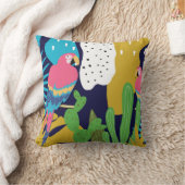 熱帯ジャン葉グルのの背景にパロットが付いている。スー クッション (ブランケット)