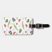 熱帯スイカとワニの模様 ラゲッジタグ (正面横)