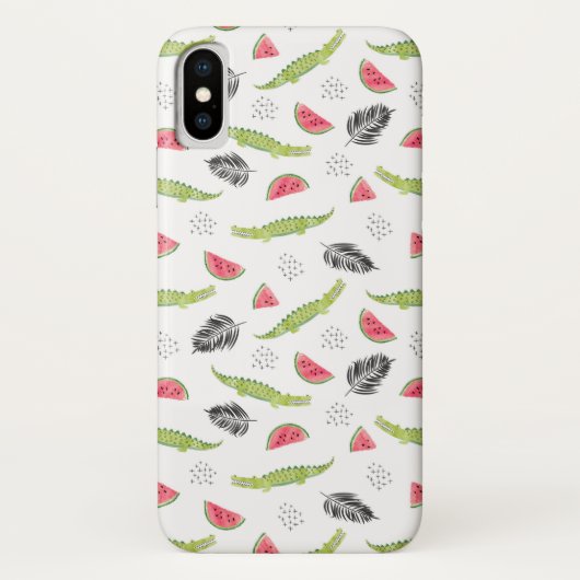 熱帯スイカとワニの模様 Case-Mate iPhoneケース (裏面)