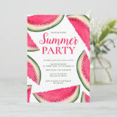 熱帯スイカの水彩夏パーティー 招待状 (スタンド正面)