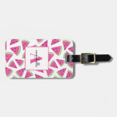 熱帯スイカパーソナライズされたモノグラム ラゲッジタグ (正面横)