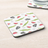 熱帯スイカ及びワニパターン コースター (左側)