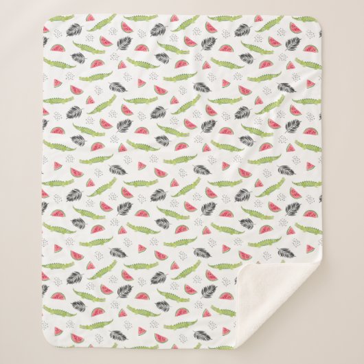 熱帯スイカ及びワニパターン シェルパブランケット (正面)
