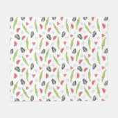 熱帯スイカ及びワニパターン フリースブランケット (正面(横))