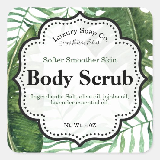 熱帯スクラブラベル スクエアシール (正面)