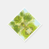 熱帯スタイリッシュグリーンパームツリーリーフペーパーナプキン スタンダードカクテルナプキン (角)