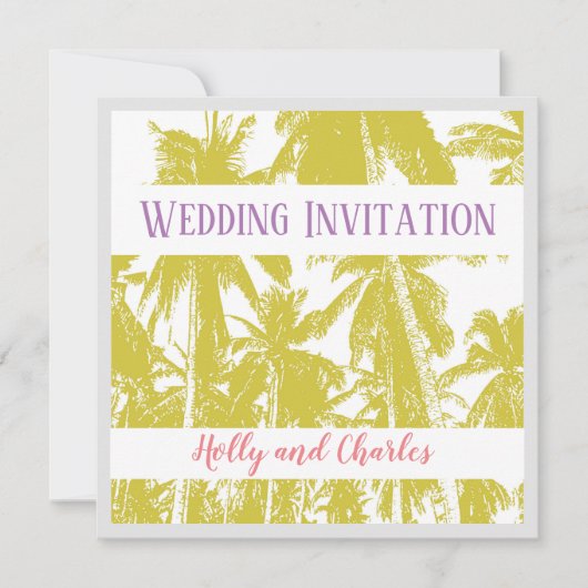 熱帯スタイル結婚式招待状 招待状 (正面)